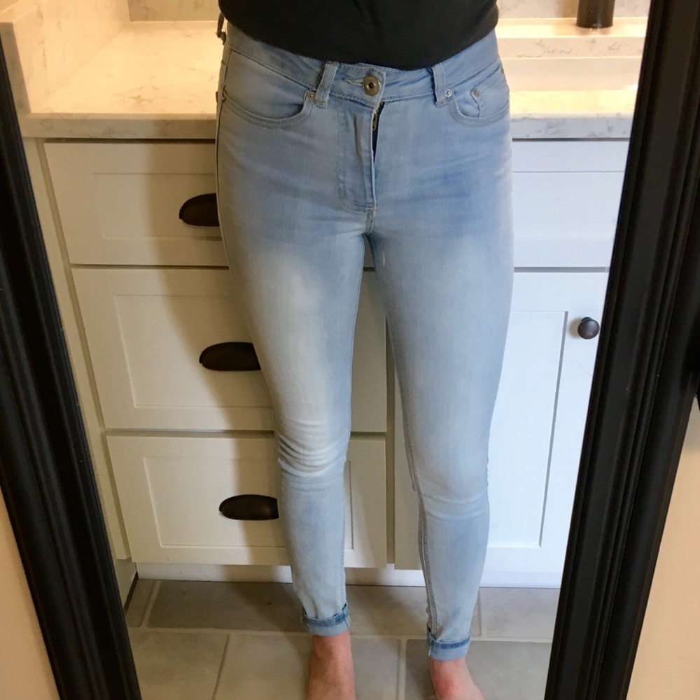 Very light blue jeans